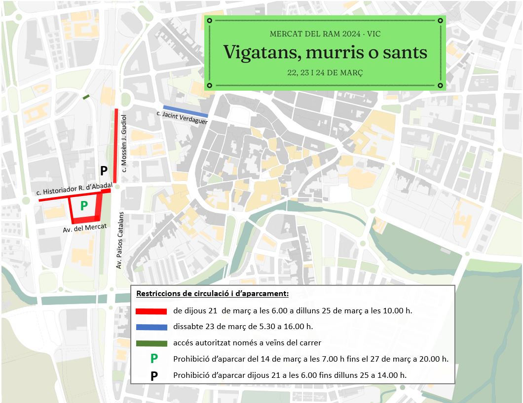 Carrers tallats i zones d'aprarcament afectades